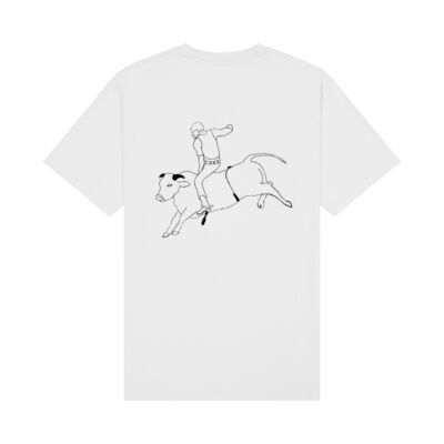 Mens Tee - Bull Riding Black Print Thumbnail