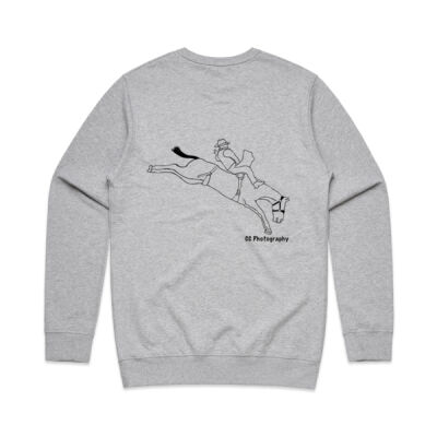 Mens Premium Crew - Bronc Black Print Thumbnail